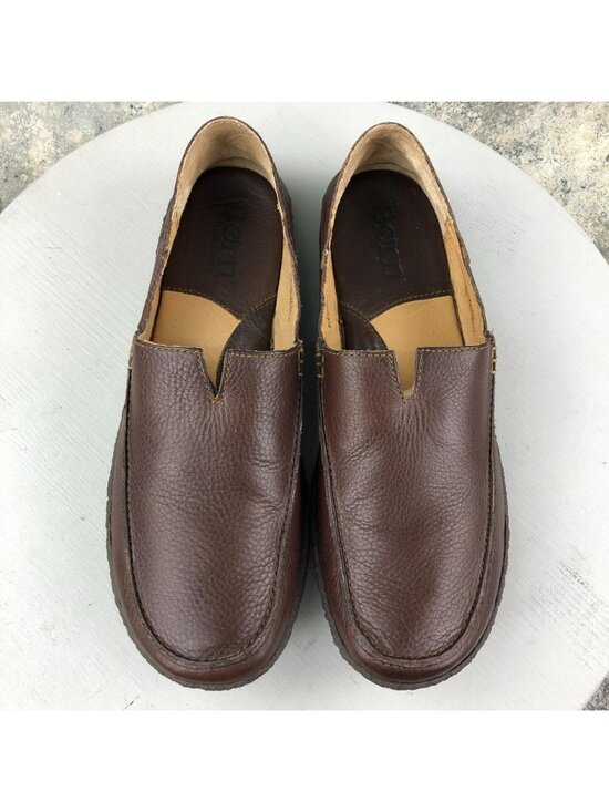 Born Men\'s Size 10.5 Brown Pebbled Leather Closed Toe Slip On Casual Loafers main image 16